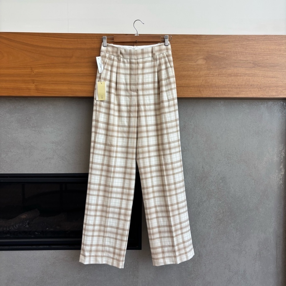NWT Aritzia Wilfred Francesca Check Plaid Pant, Size‎ 2